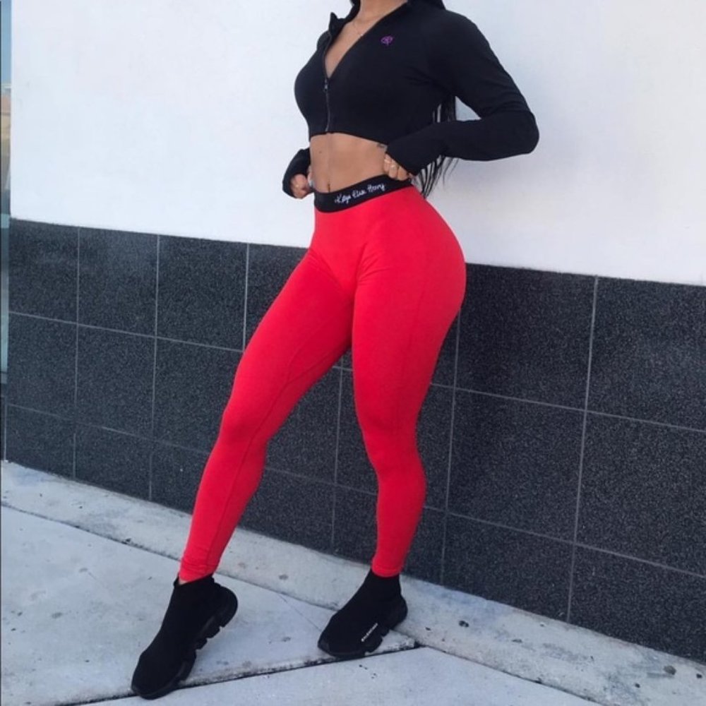 Workouts By Katya Saige Leggings | FIRE RED